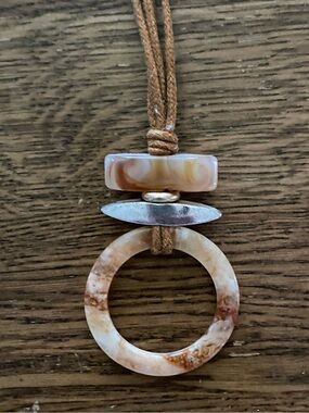 J.Jill Multi-Strand Brown Cord Pendant Necklace